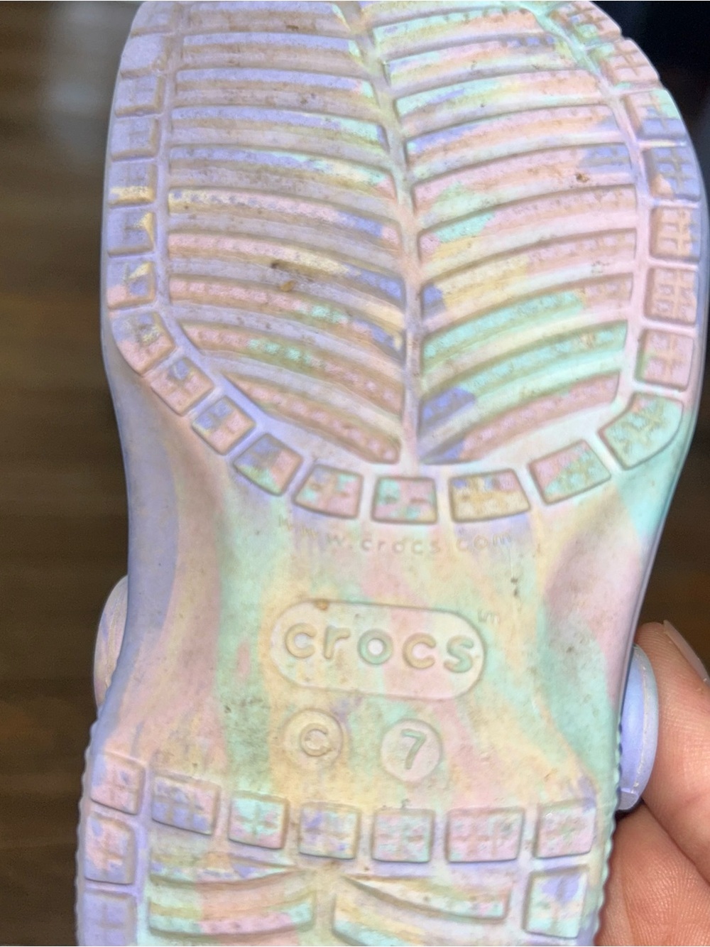 CROCS Kids Lavender Multi Swirl Clog - Picture 2 of 2
